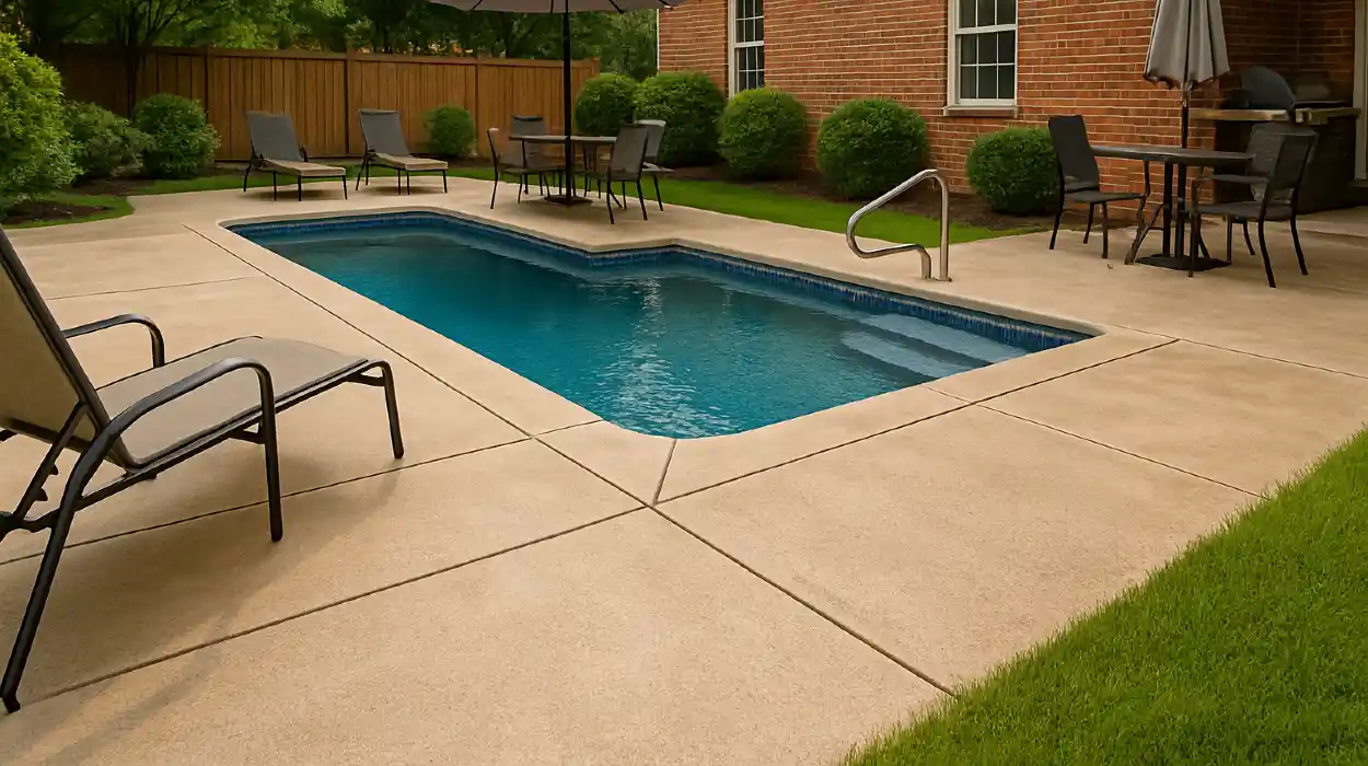 a swimming pool concrete deck from Houston Concrete Contractor in Baytown, TX - Baytown TX