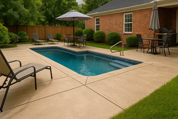 a swimming pool concrete deck from Houston Concrete Contractor in Houston, TX - commercial concrete contractor
