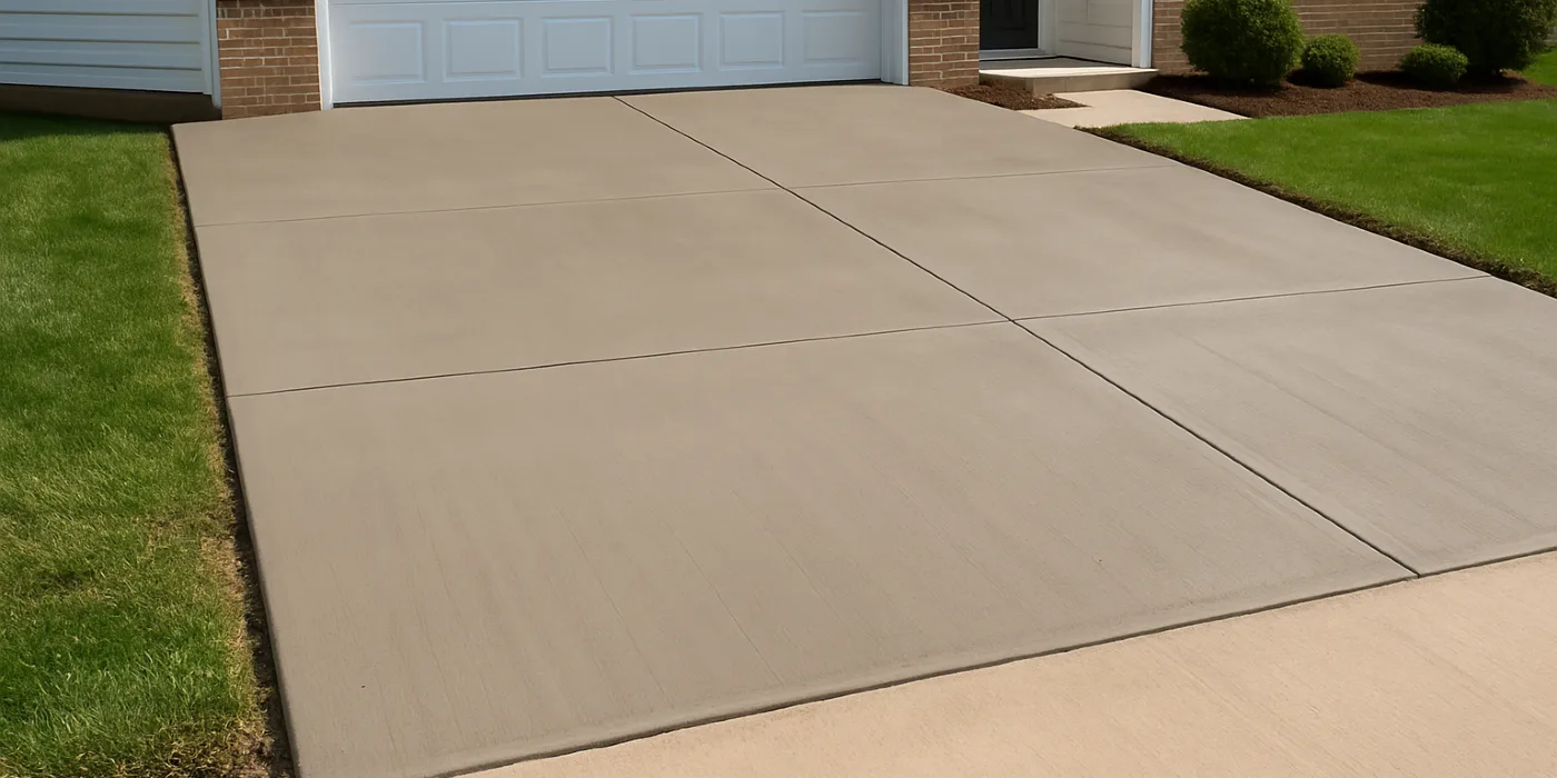 a brand new concrete driveway from Houston Concrete Contractor in Houston, TX - concrete crack filler