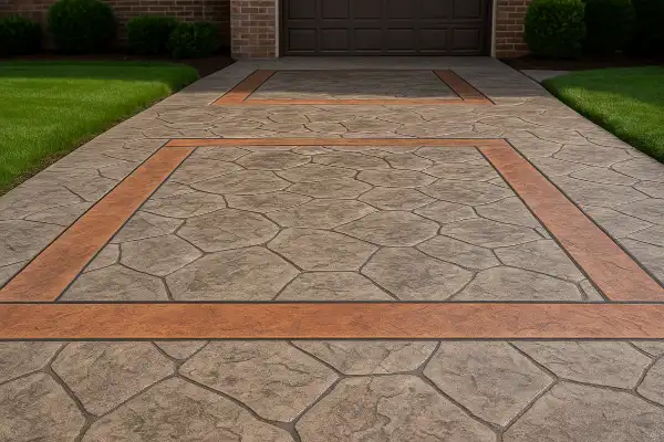 a brand new finished stamped concrete patio from Houston Concrete Contractor in Houston, TX - Concrete foundation installation a brand new finished stamped concrete patio from Houston Concrete Contractor in Houston, TX - Concrete foundation installation