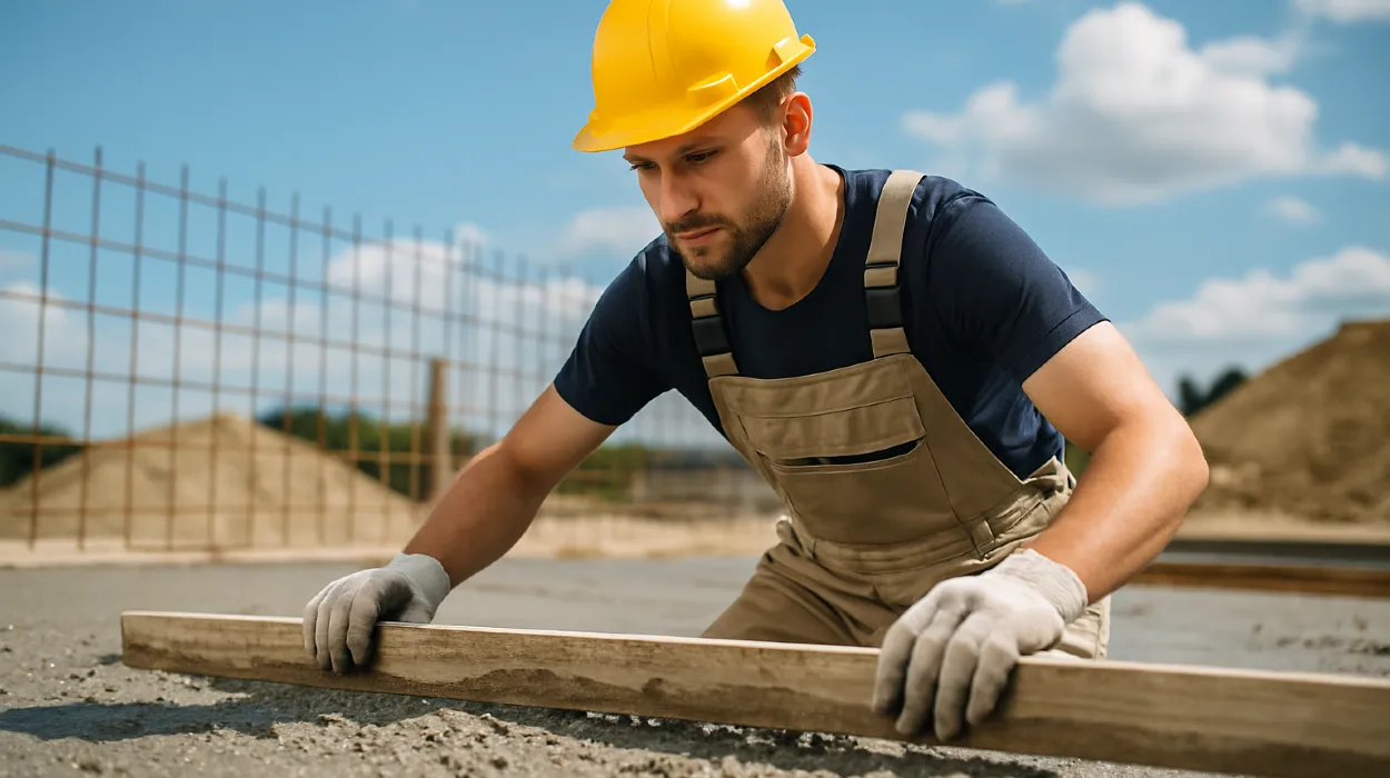 a male concrete worker spreading fresh cement on rebared ground from Houston Concrete Contractor in Houston, TX - driveway refinishing a male concrete worker spreading fresh cement on rebared ground from Houston Concrete Contractor in Houston, TX - driveway refinishing