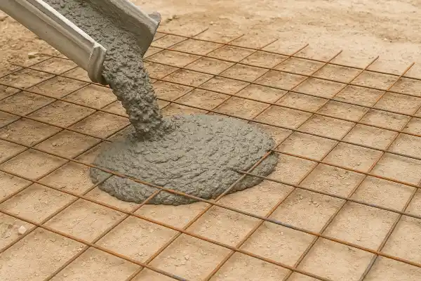 a cement truck pouring cement on a rebared ground from Houston Concrete Contractor in Houston, TX - houston concrete repair