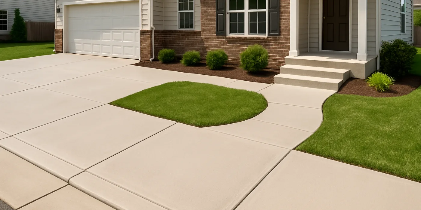 a concrete porch and sidewalk from Houston Concrete Contractor in Pearland, TX - Pearland TX